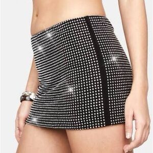 Edikted Rhinstone Stretch Mini Skirt